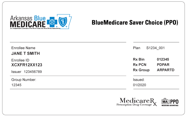 Example of a Medicare Advantage Member ID card