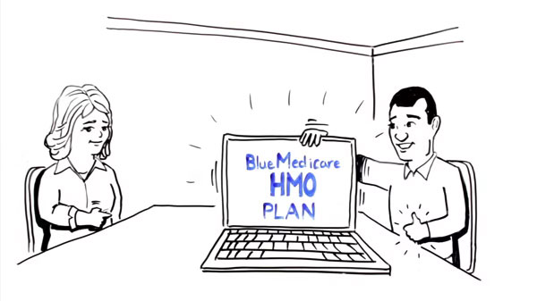 Still of then BlueMedicare HMO informational video