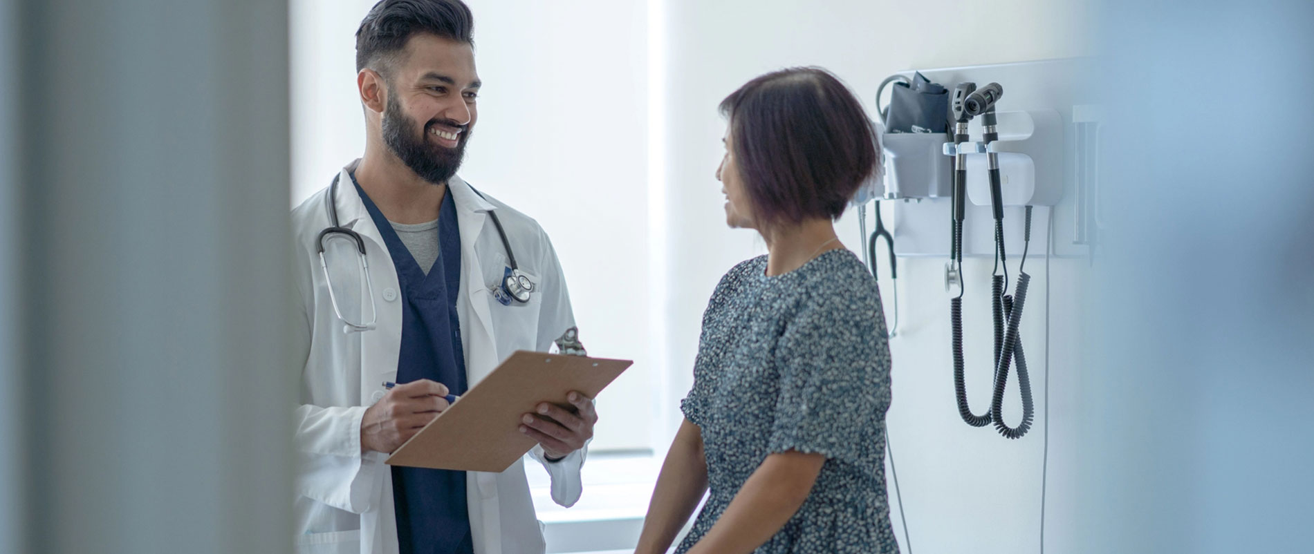 Doctor talking to patient