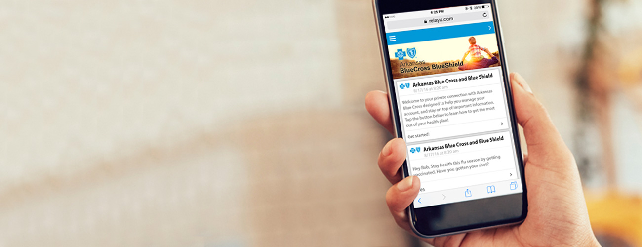 bnr-app Hand holding a phone showing the my blueprint mobile app